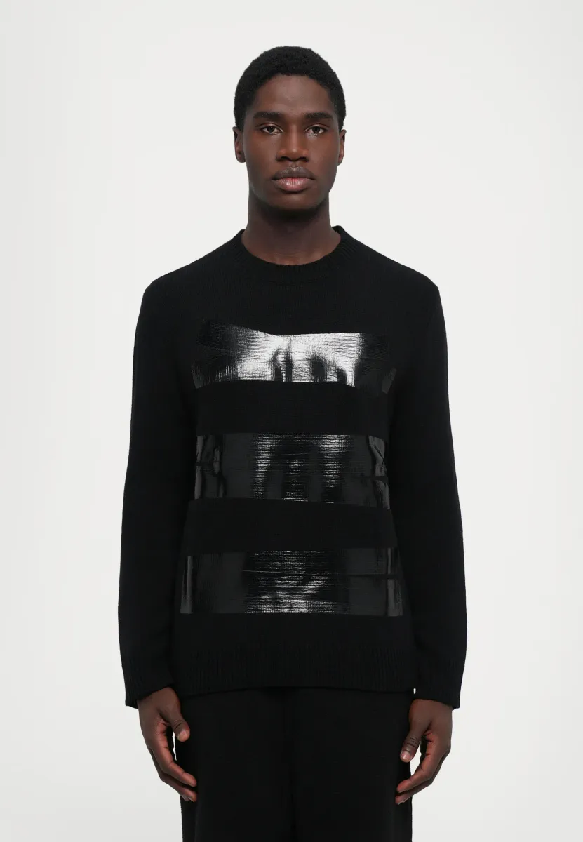 CREW NECK - Strickpullover - black