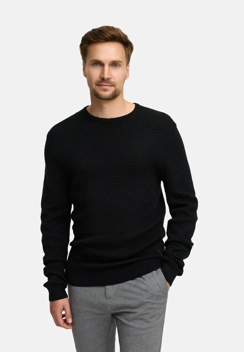 CREW NECK - Strickpullover - black