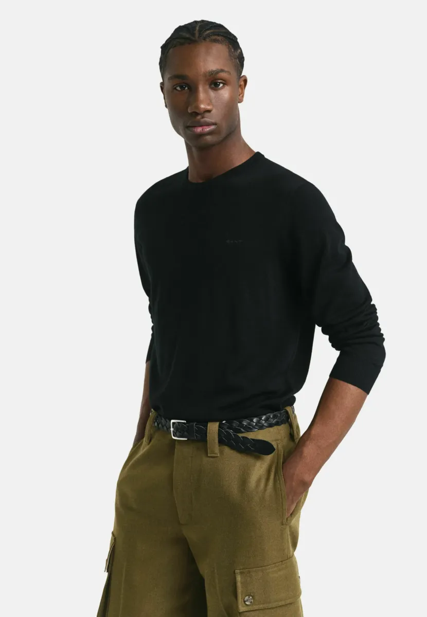 CREW NECK - Strickpullover - black