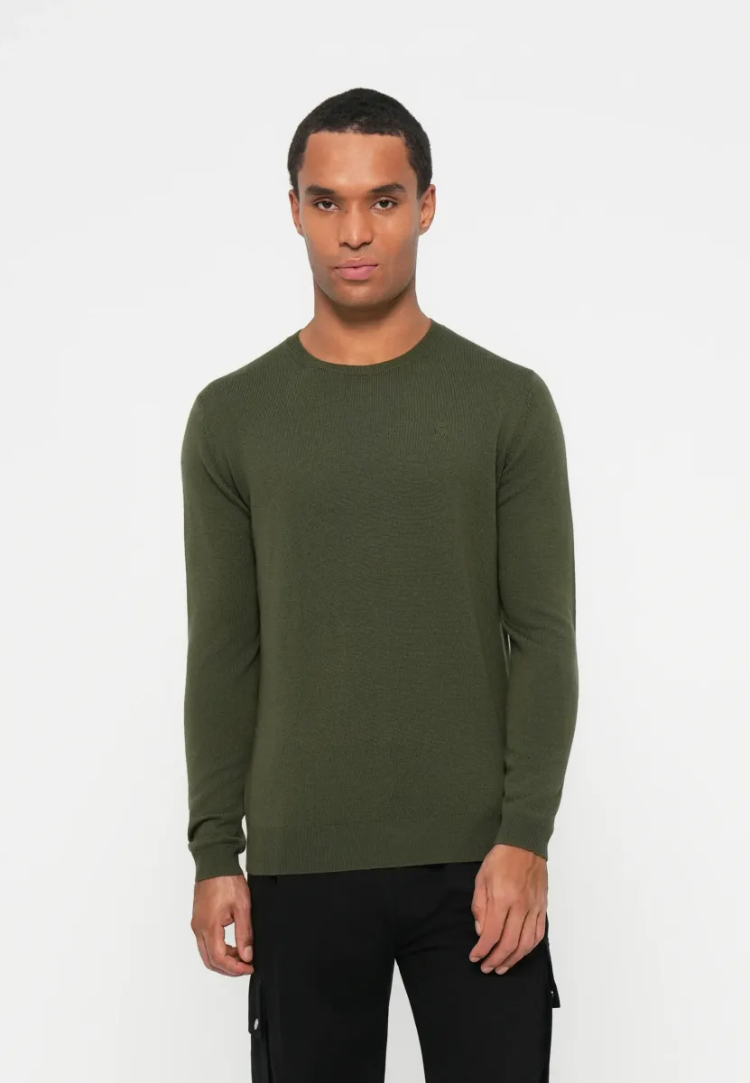 CREW NECK - Strickpullover - dark green