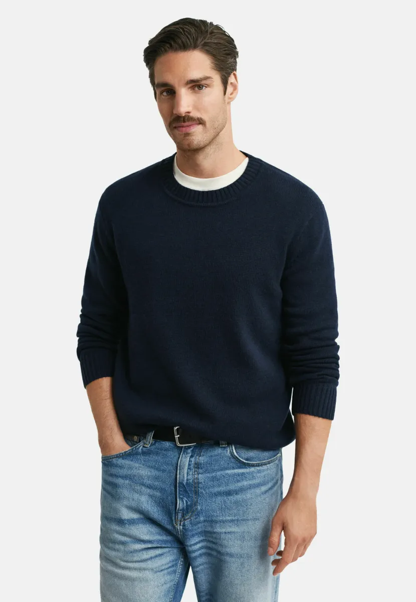 CREW NECK - Strickpullover - evening blue