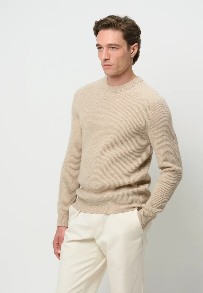 CREW-NECK - Strickpullover - light sand
