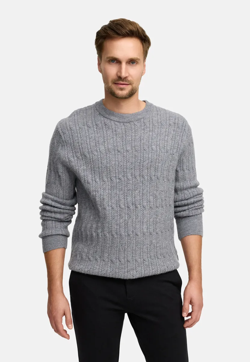 CREW NECK - Strickpullover - lt grey mix