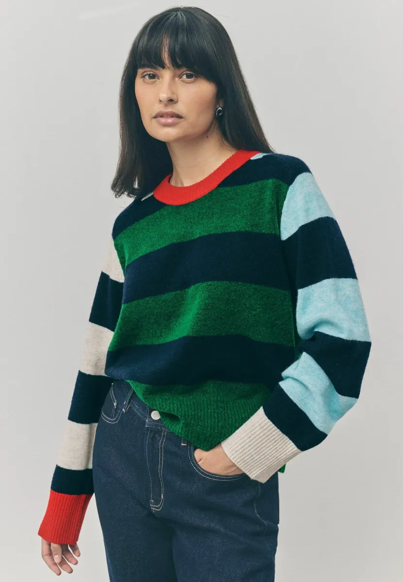 CREW NECK - Strickpullover - multi colour stripe