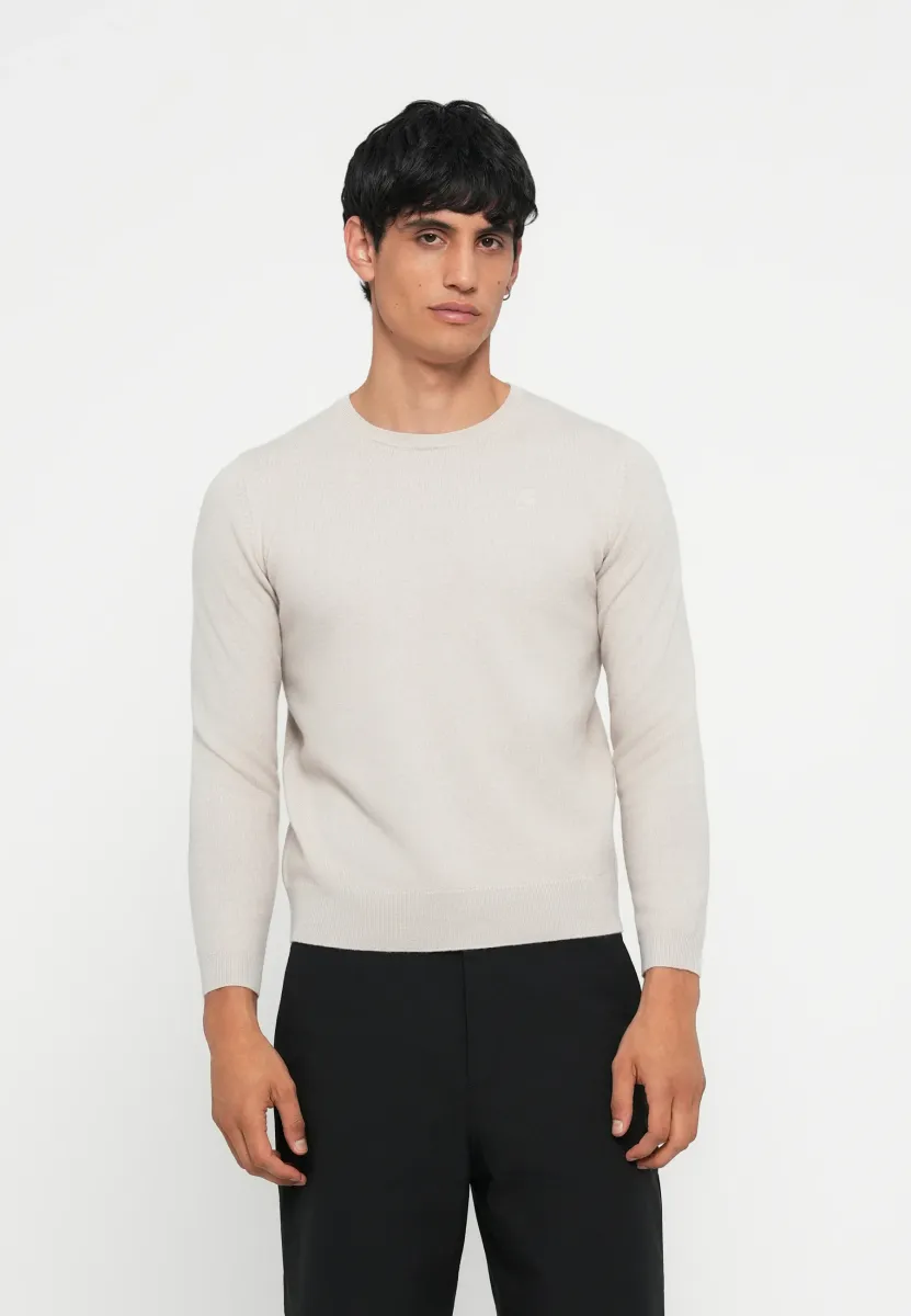 CREW NECK - Strickpullover - sand