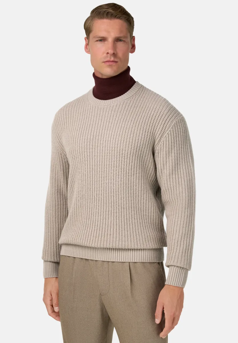 CREW NECK - Strickpullover - sand
