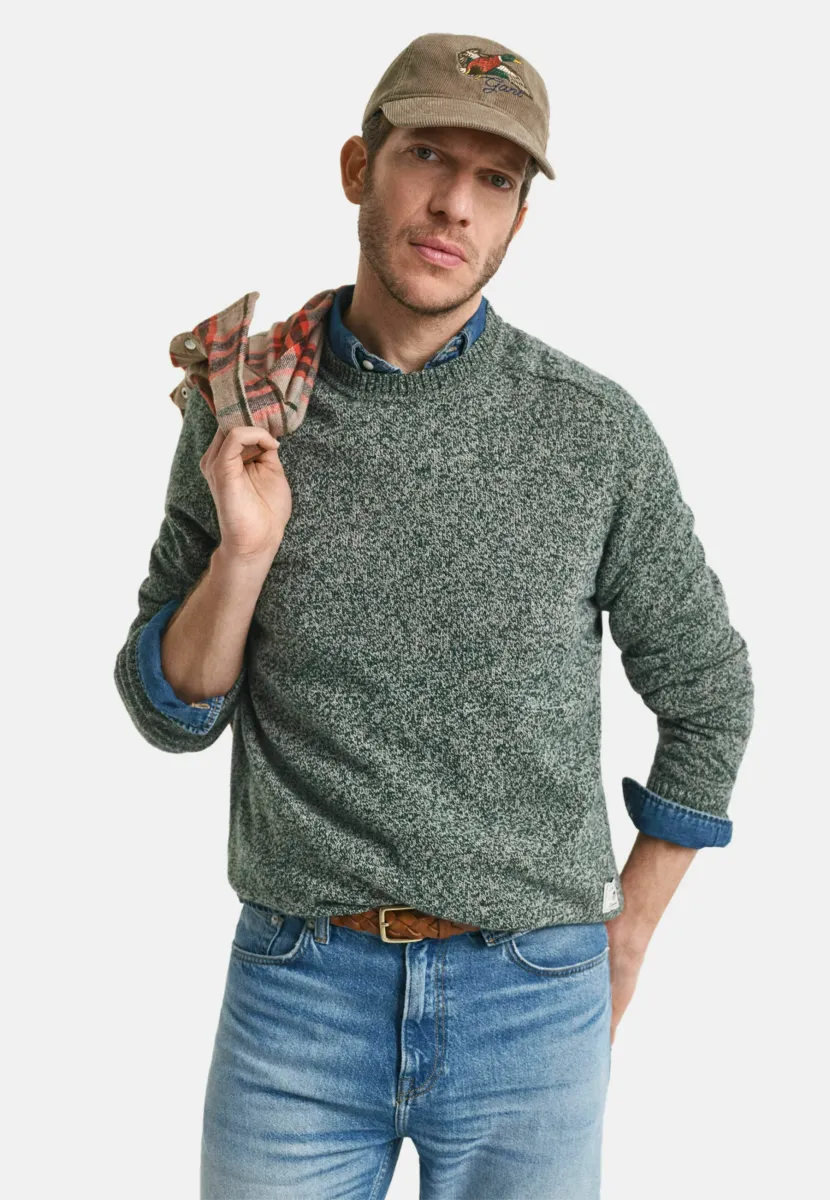 CREW NECK - Strickpullover - tartan green