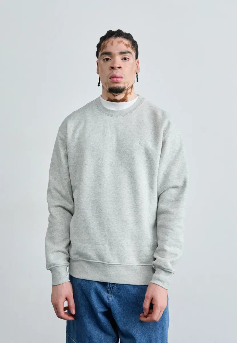 CREW - Sweatshirt - grey heather/white