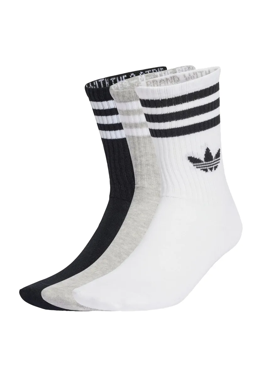 CREW UNISEX 3 PACK - Socken - white   medium grey heather   black