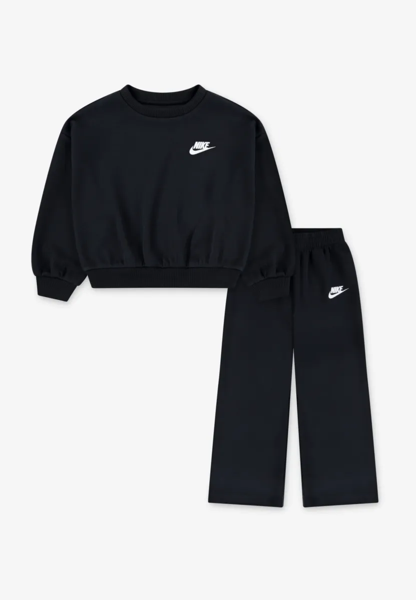 CREW WIDE LEG PANT SET - Trainingsanzug - black