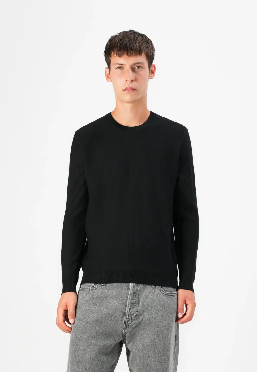 CREWNECK KNIT - Strickpullover - black
