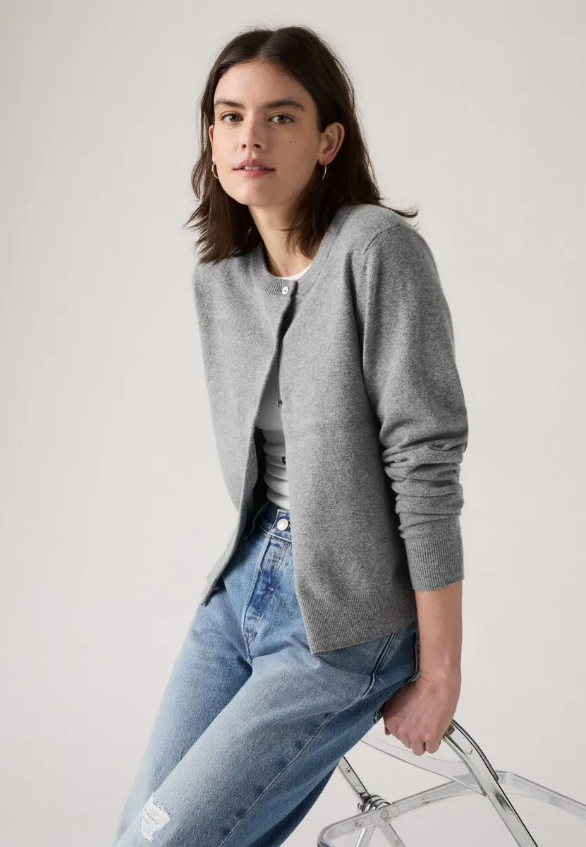 CREWNECK - Strickjacke - dark heather gray