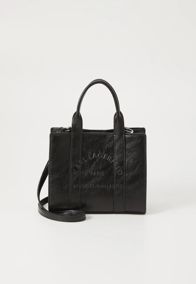 CRINKLE SQUARE TOTE - Handtasche - black