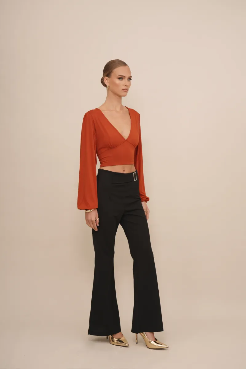 CRISSY BACKLESS - Langarmshirt - burnt orange