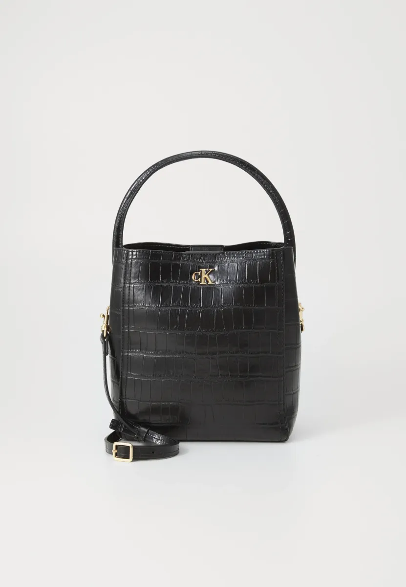 CROC EMBOSSED - Handtasche - black