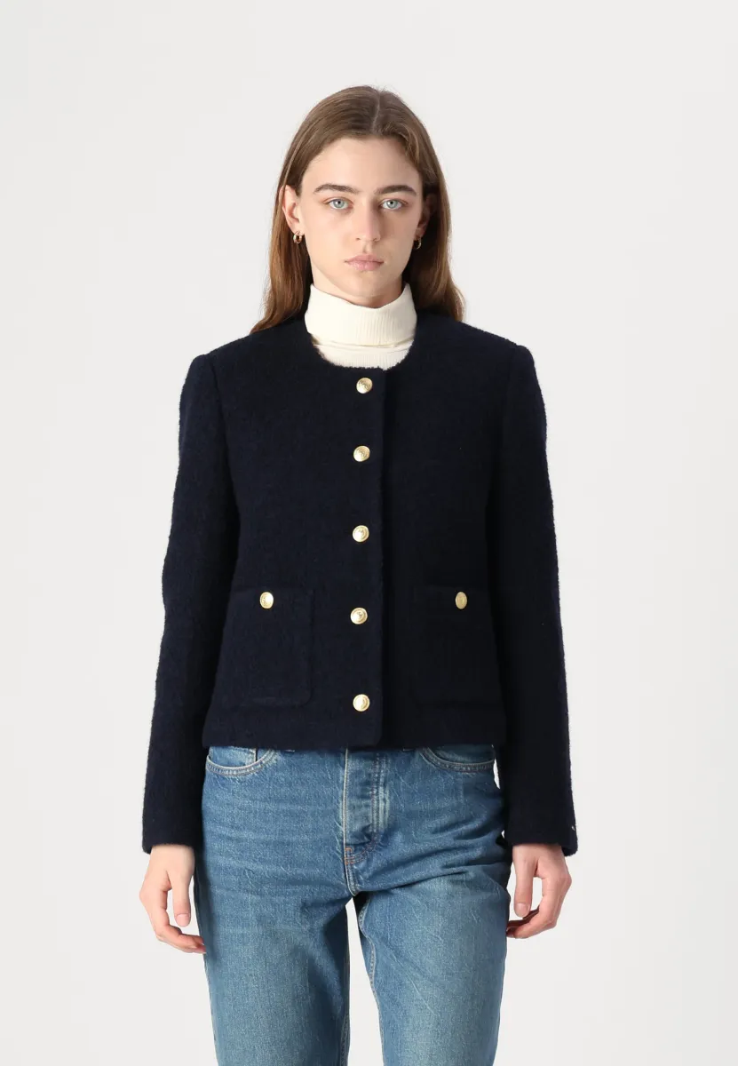 CROP GOLD BUTTON JACKET - Übergangsjacke - dark night navy