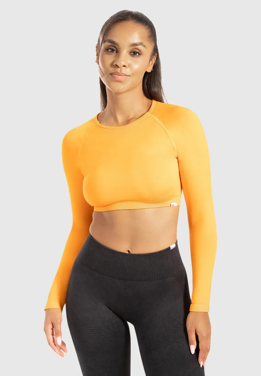 CROP LONGSLEEVE BETHY SEAMLESS - Langarmshirt - orange