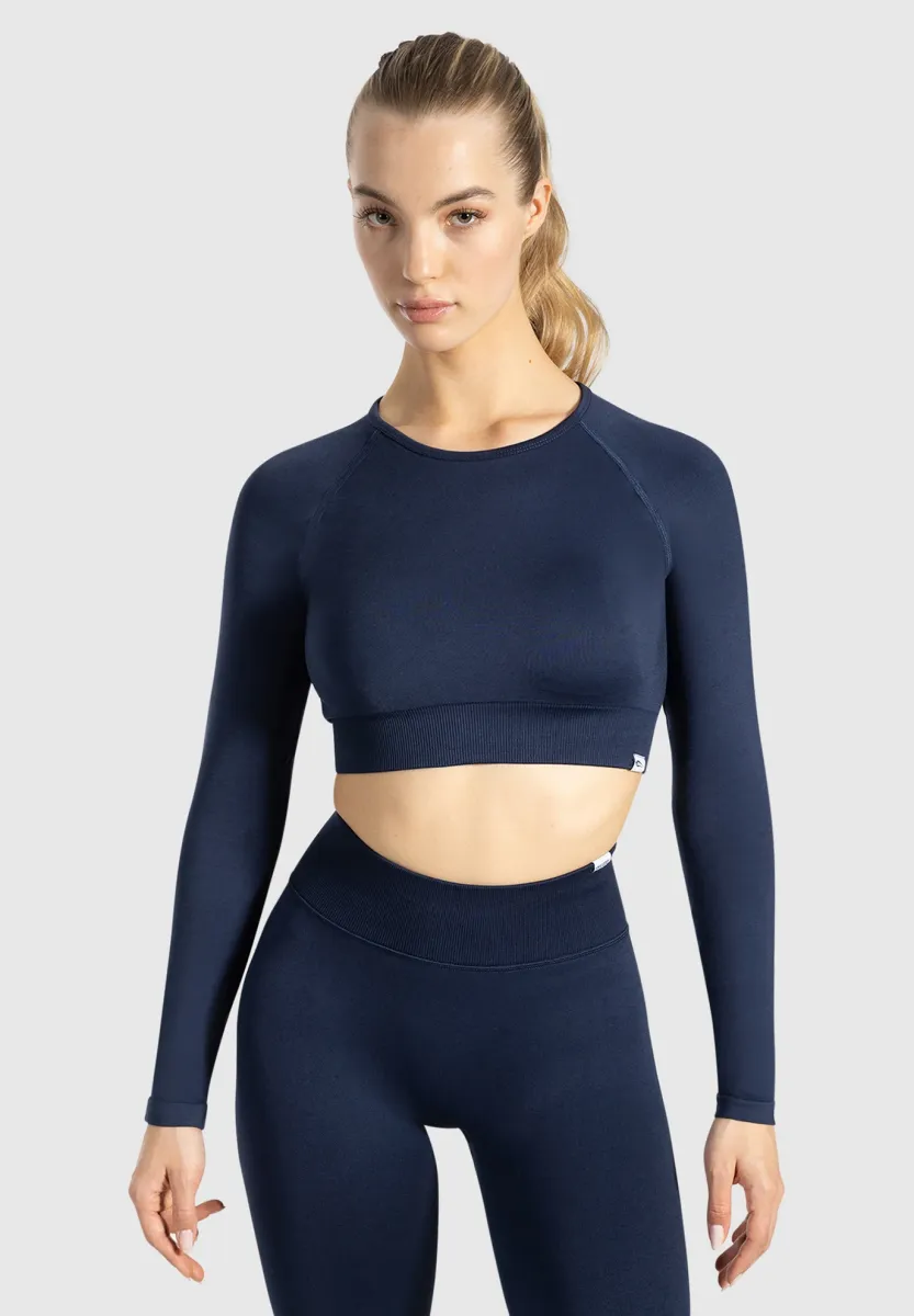 CROP LONGSLEEVE MAYSA - Langarmshirt - marineblau