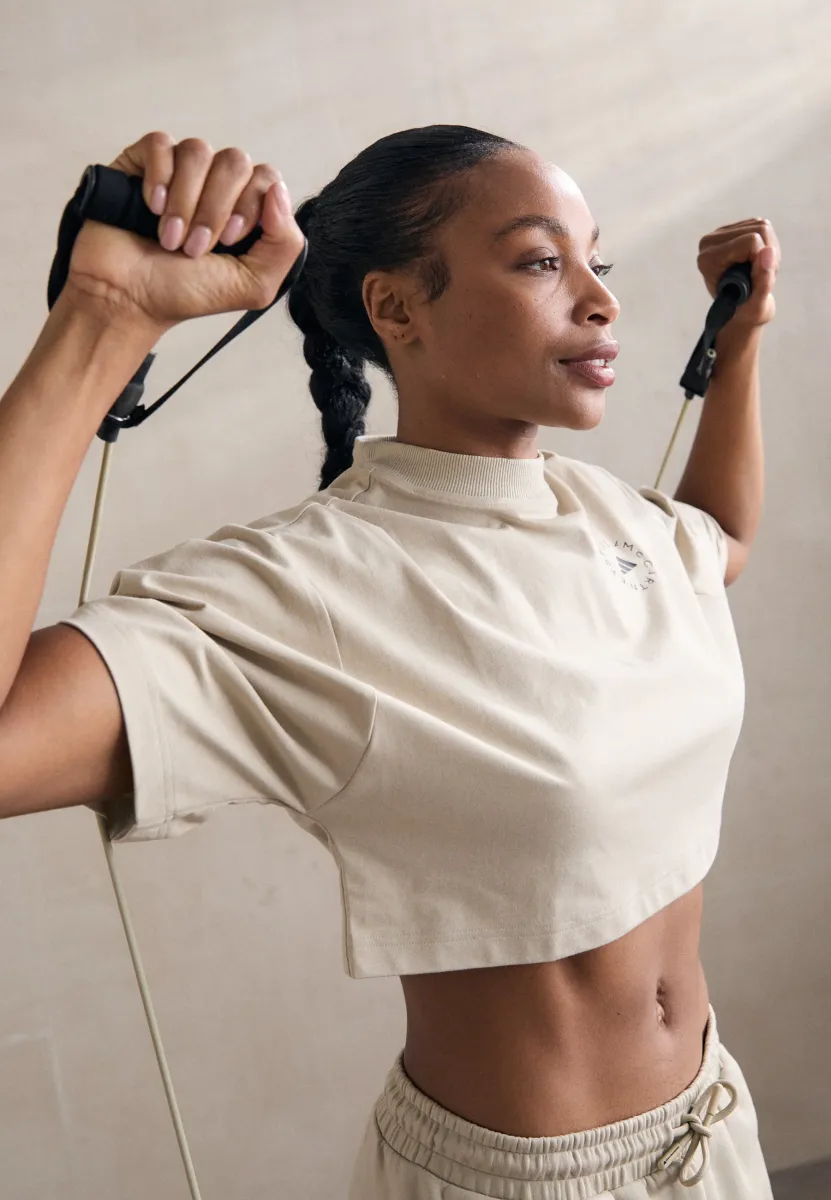 CROP - T-Shirt basic - desert sand