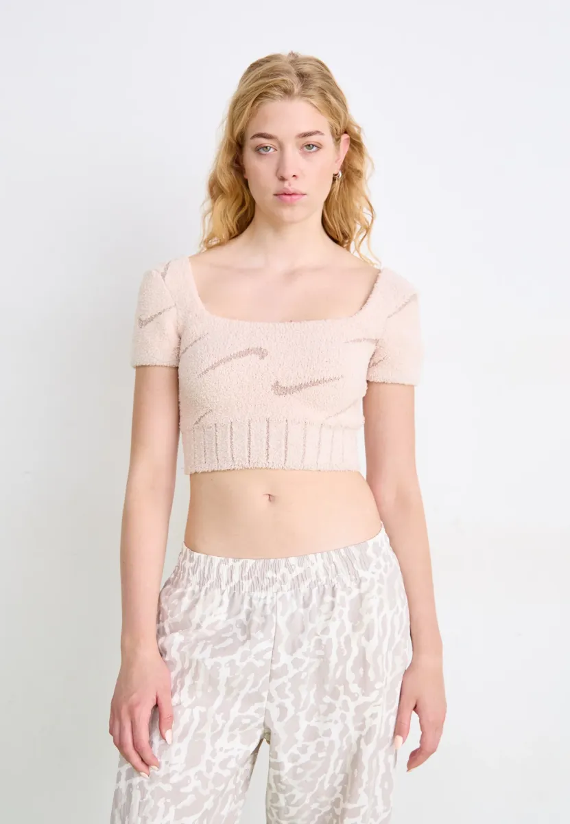 CROP - T-Shirt basic - silt red/malt