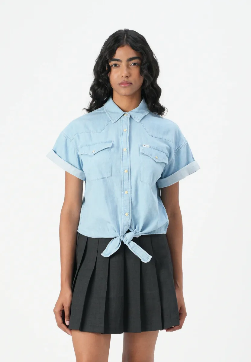 CROP TIED WESTERN SHIRT - Hemdbluse - light mood