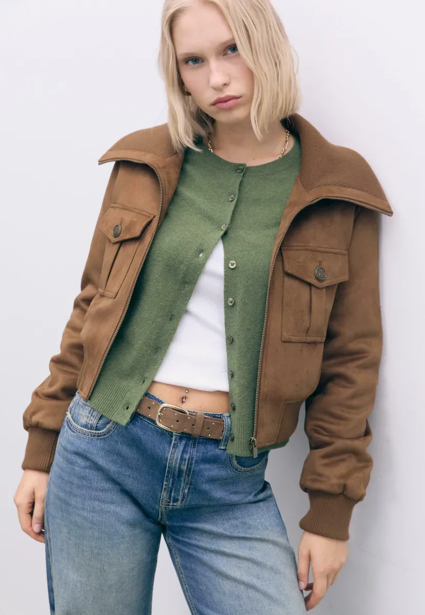 CROPPED - Kunstlederjacke - brown