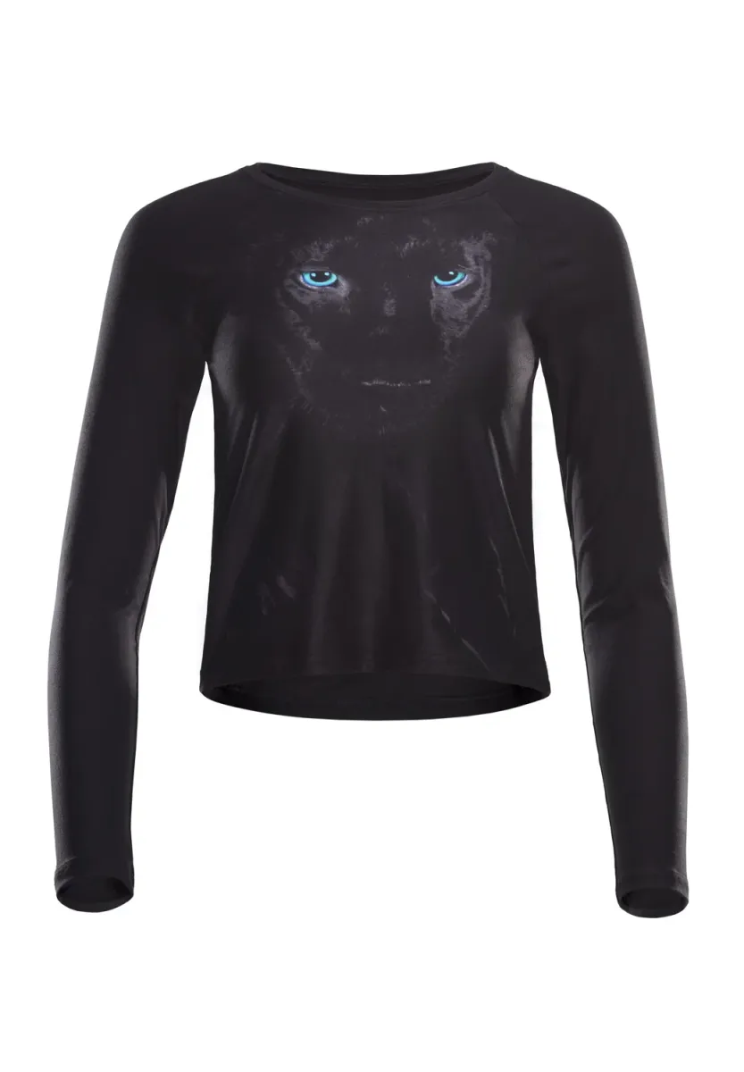 CROPPED LONG SLEEVE - Langarmshirt - panther schwarz