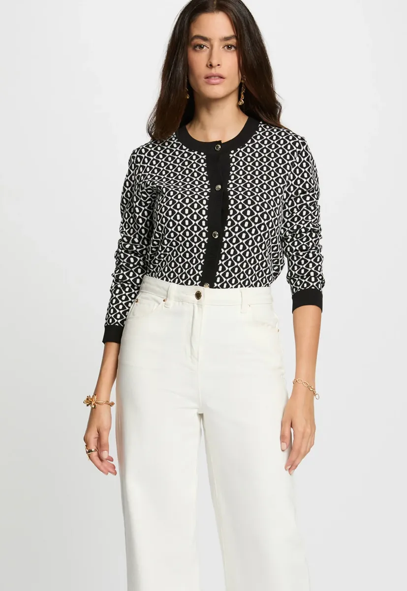 CROPPED - Strickjacke - noir