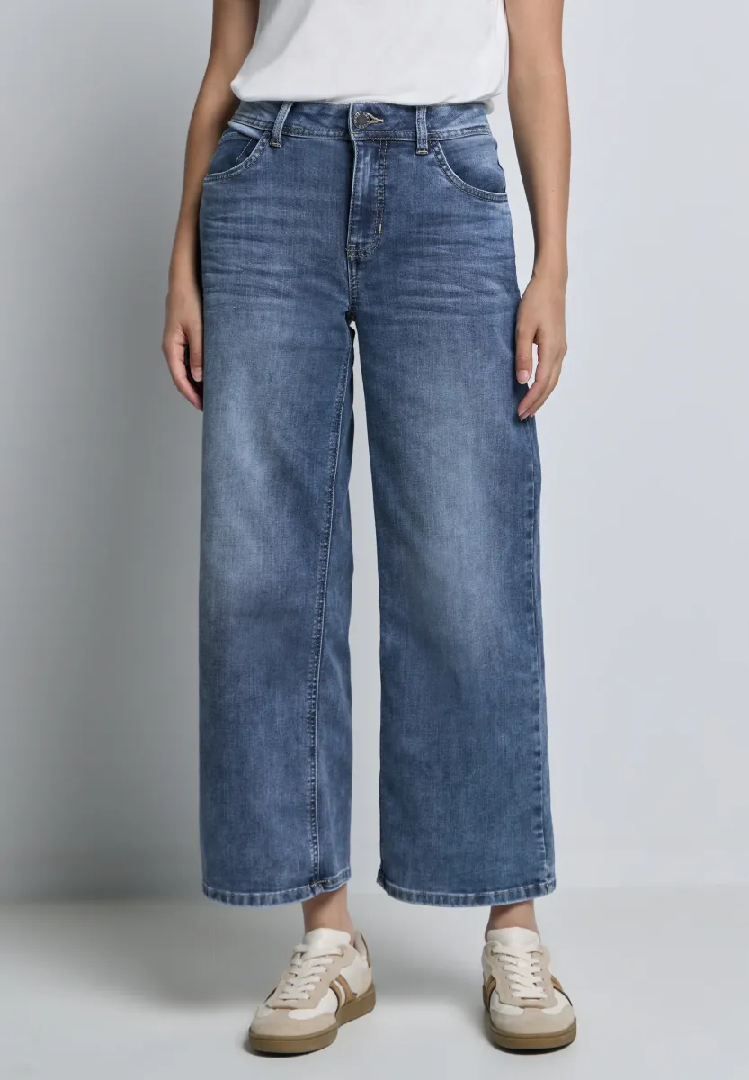CROPPED WIDE  - Jeans Relaxed Fit - blau