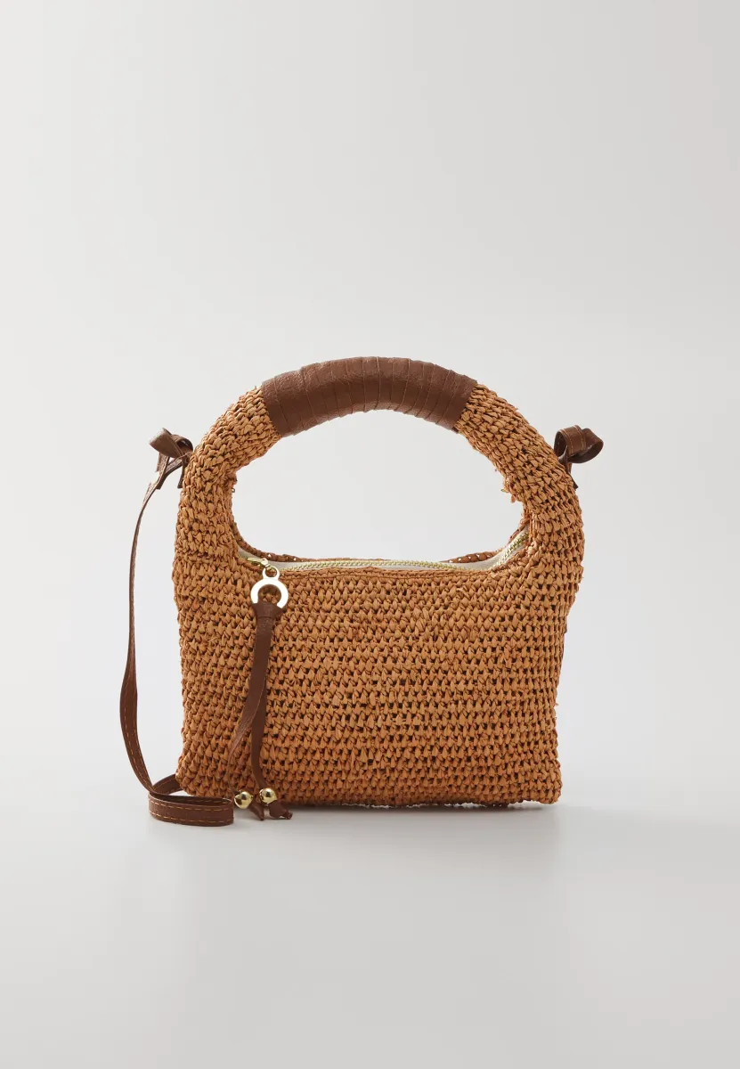 CROSS BODY MINI HANDBAG - Handtasche - beige solid/ camel