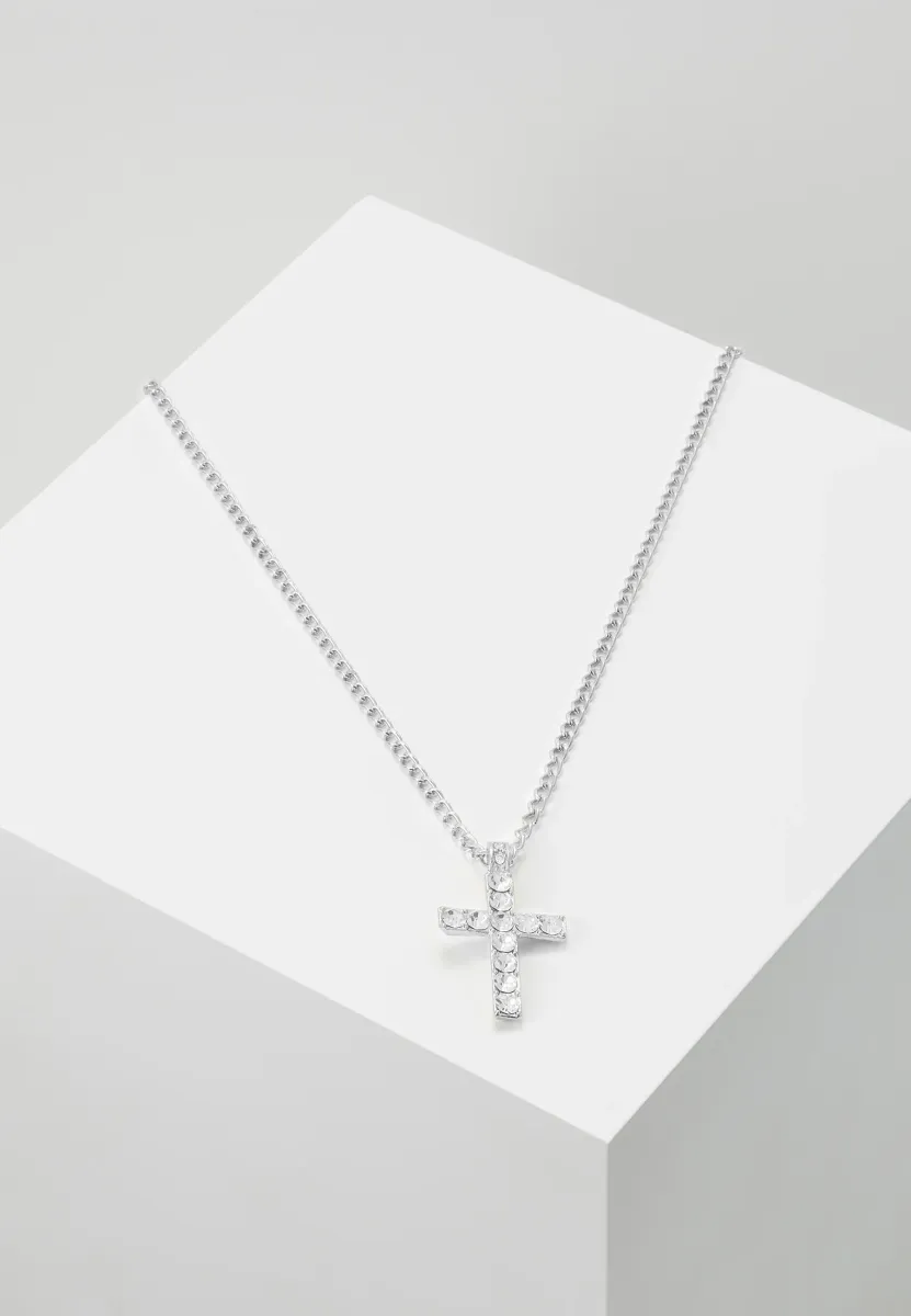 CROSS NECKLACE - Halskette - silver-coloured