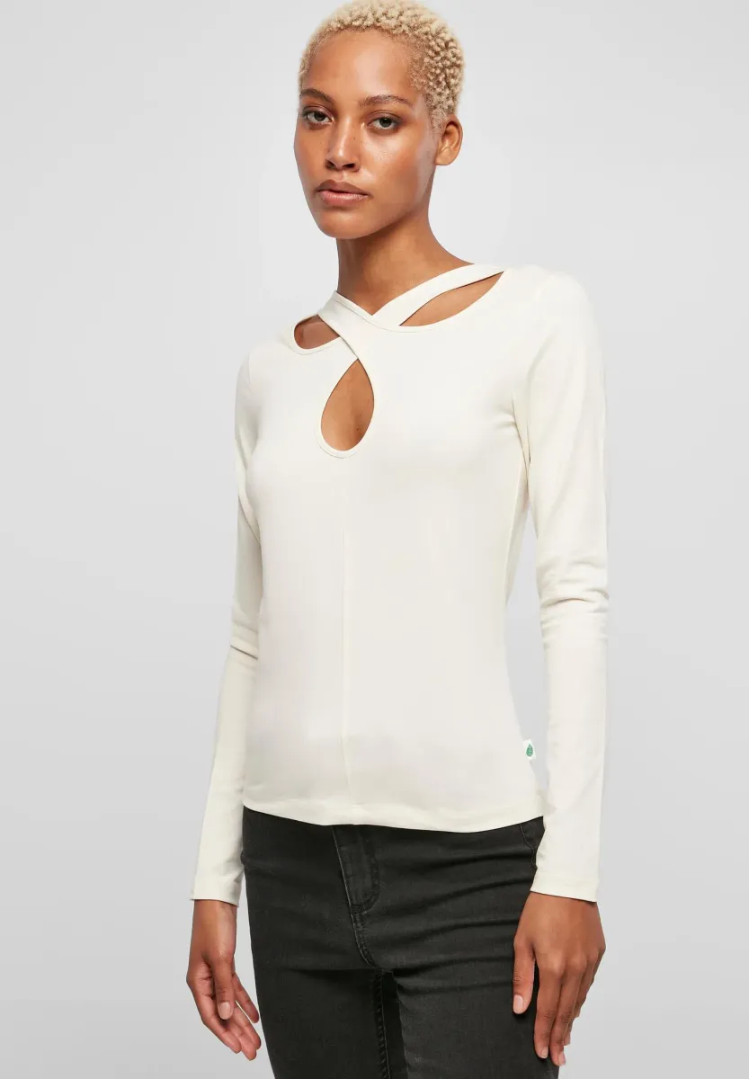 CROSSED CUT OUT LONGSLEEVE - Langarmshirt - whitesand
