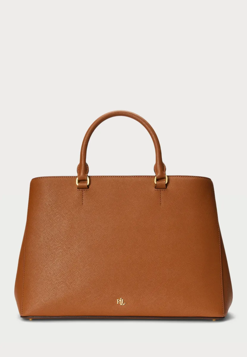 CROSSHATCH LEATHER LARGE HANNA SATCHEL - Handtasche - brown