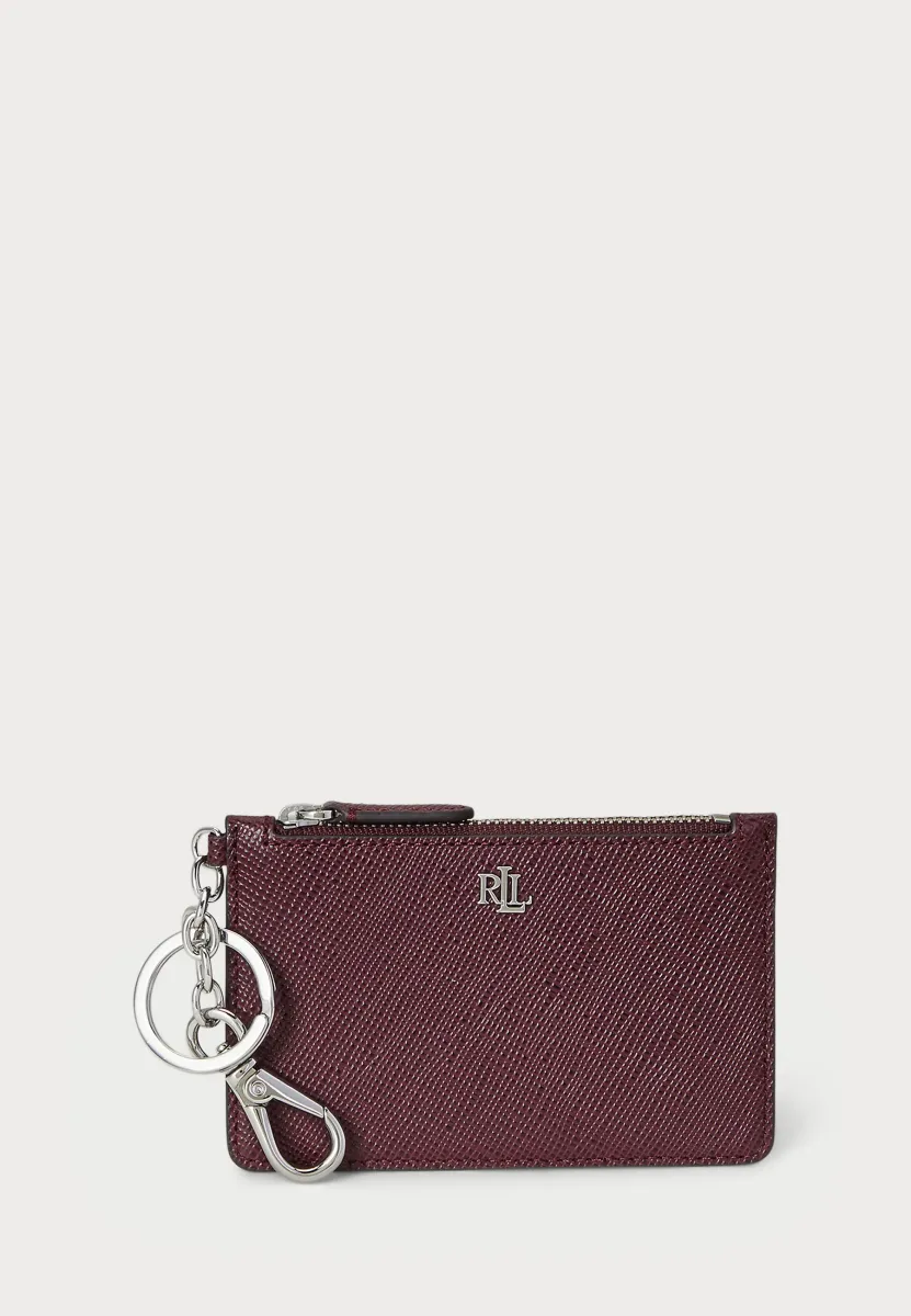 CROSSHATCH LEATHER ZIP CARD CASE - Geldbörse - dark garnet