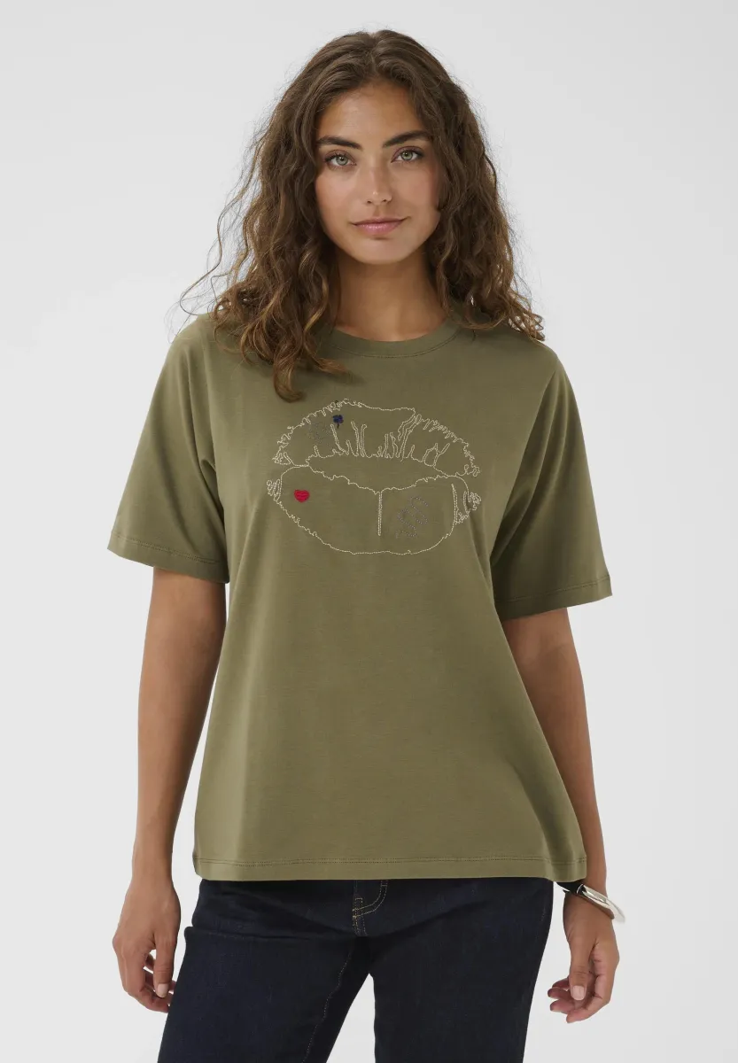 CUNOALI GITH - T-Shirt print - burnt olive