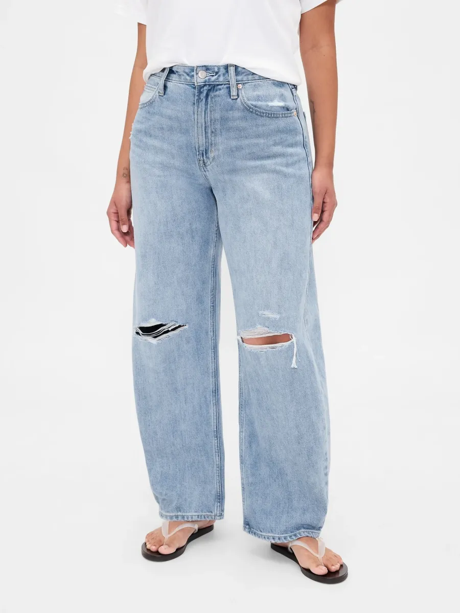 CURVY  BARRELL GIBSON DESTROY - Baggy Jeans - light wash