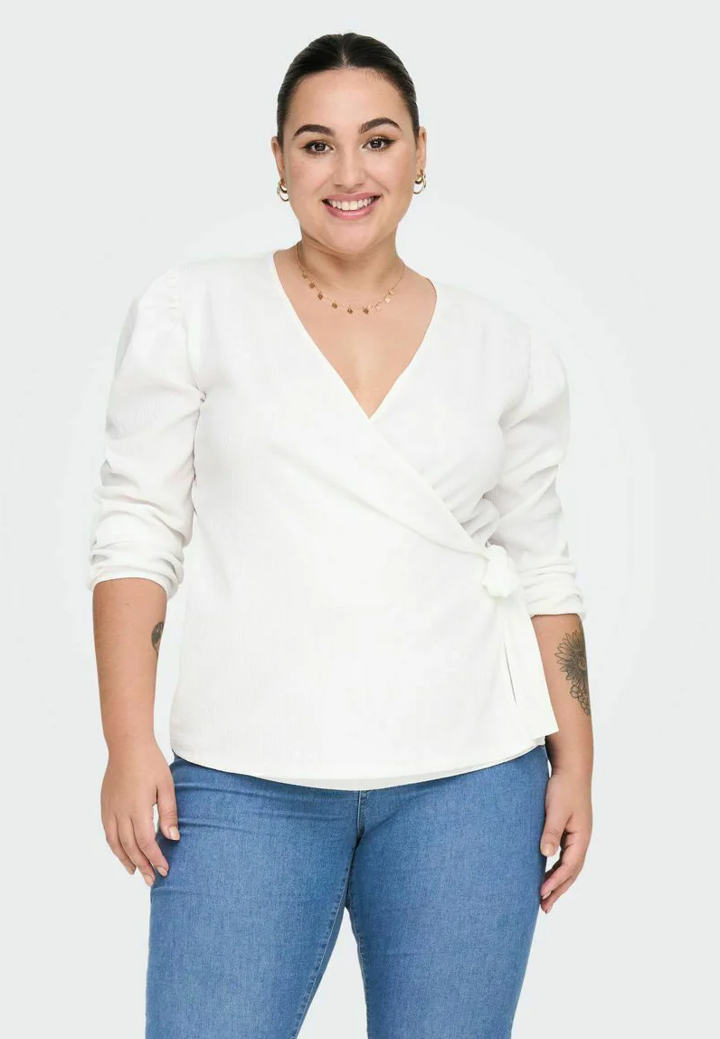 CURVY WICKEL - Bluse - cloud dancer