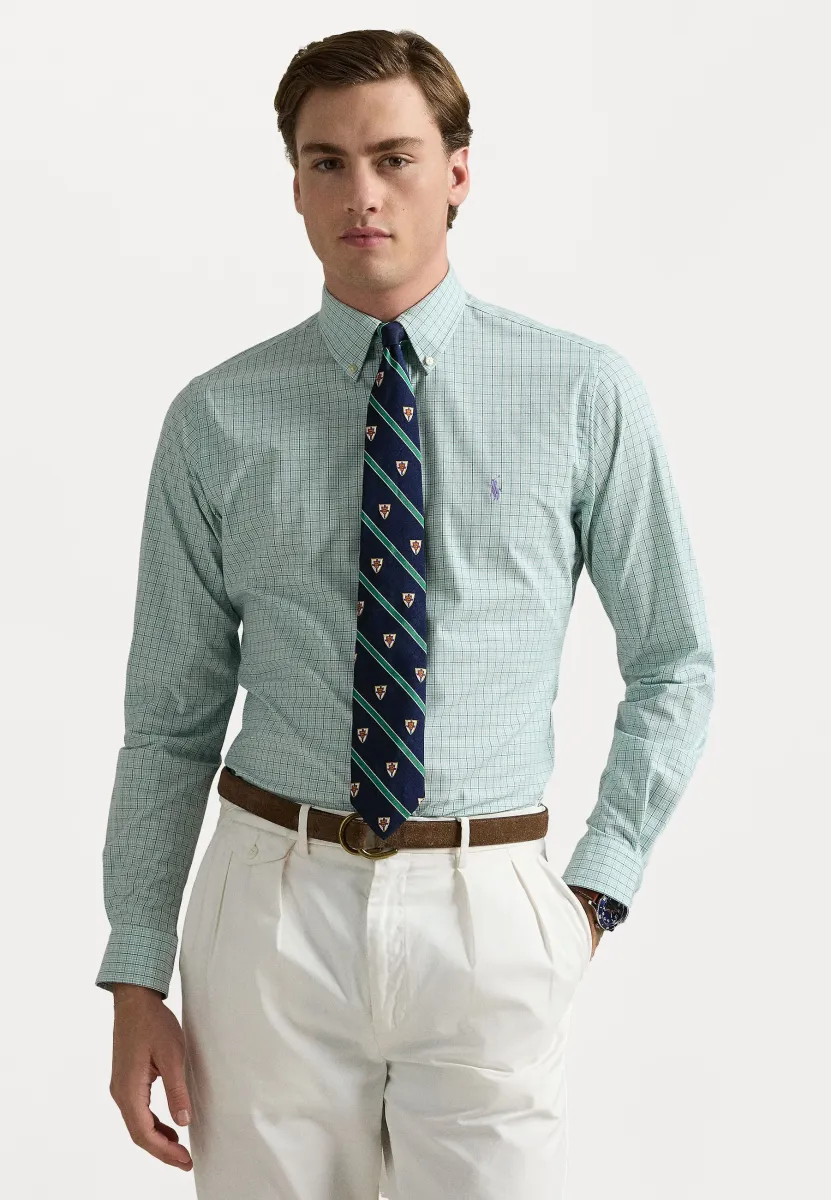 CUSTOM FIT CHECKED STRETCH POPLIN SHIRT - Hemd - celadon/purple multi