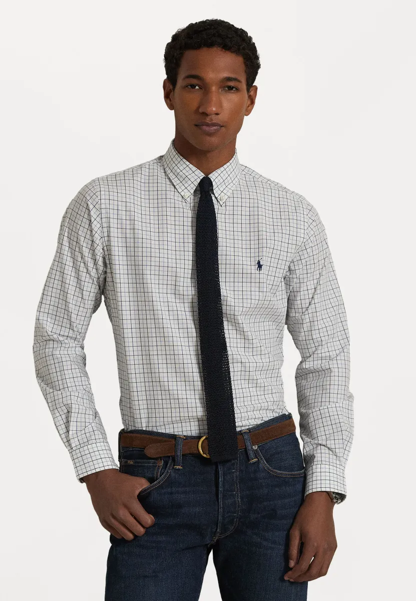 CUSTOM FIT CHECKED STRETCH POPLIN SHIRT - Hemd - nevis blue multi