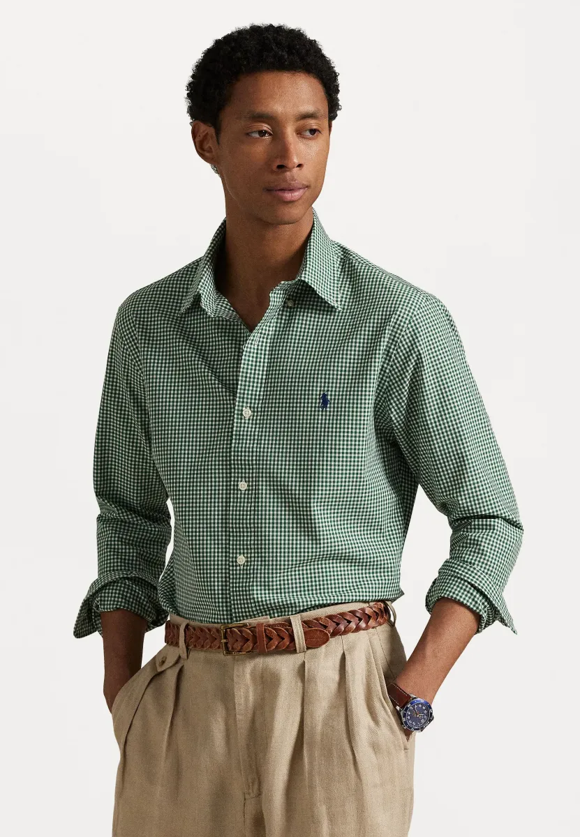 CUSTOM FIT GINGHAM STRETCH POPLIN SHIRT - Hemd - new forest white
