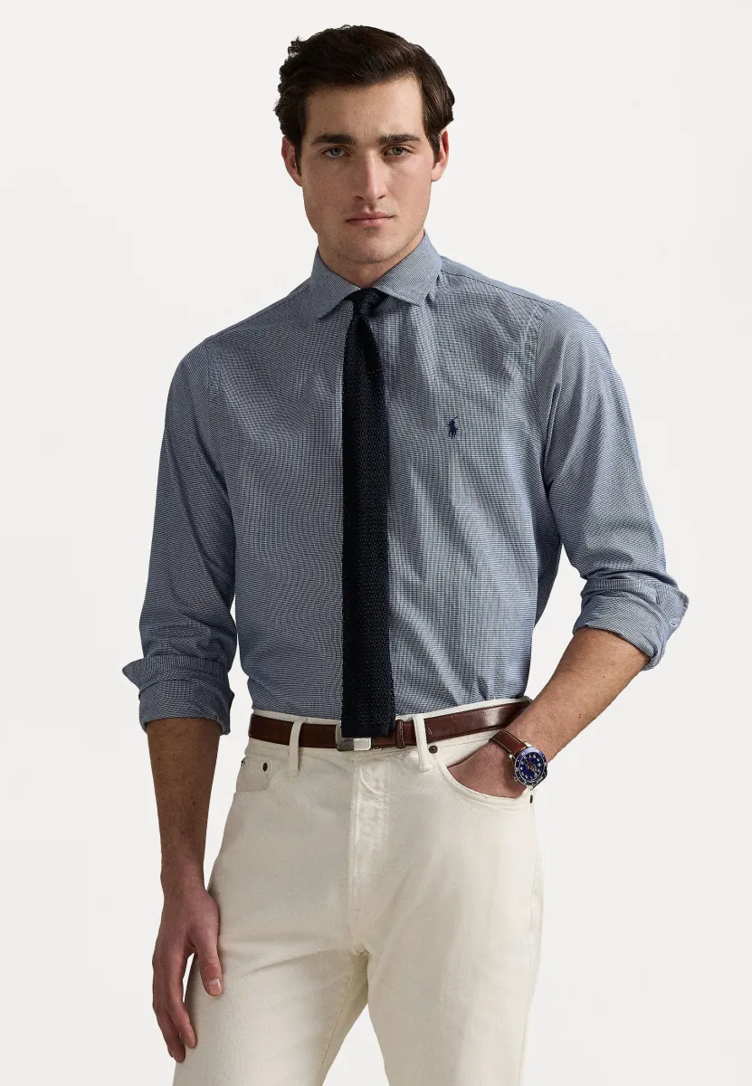 CUSTOM FIT HOUNDSTOOTH TWILL SHIRT - Hemd - white/navy