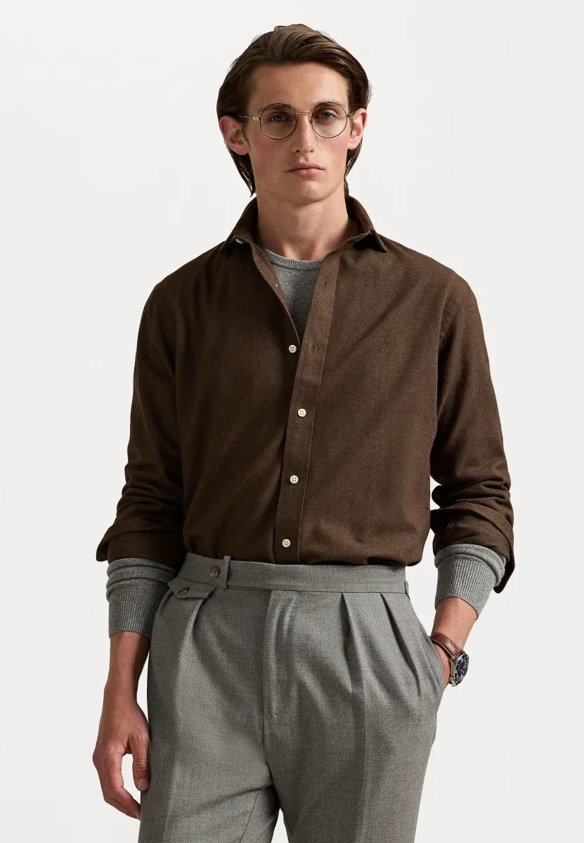 CUSTOM FIT PERFORMANCE TWILL SHIRT - Hemd - apline brown heather