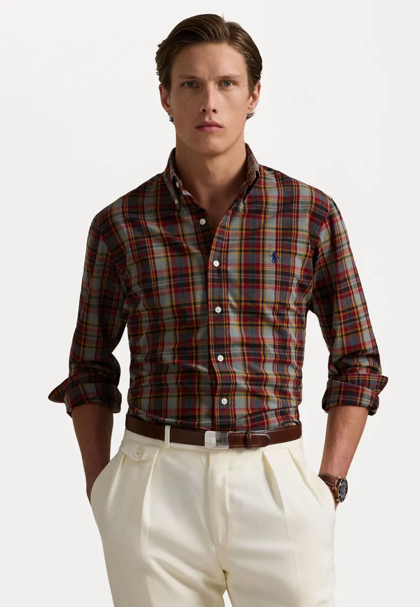 CUSTOM FIT PLAID PERFORMANCE SHIRT - Hemd - cream/navy/multi-colored