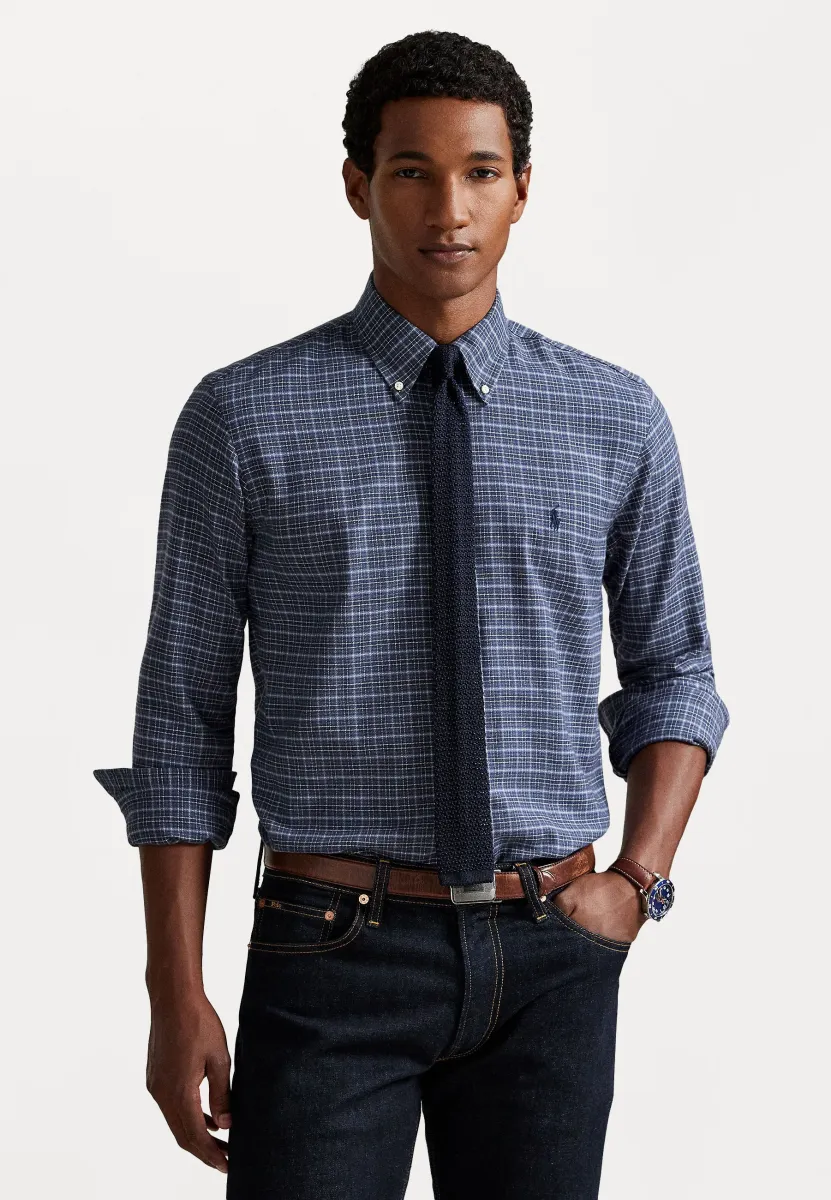 CUSTOM FIT PLAID PERFORMANCE TWILL SHIRT - Hemd - navy heather multi