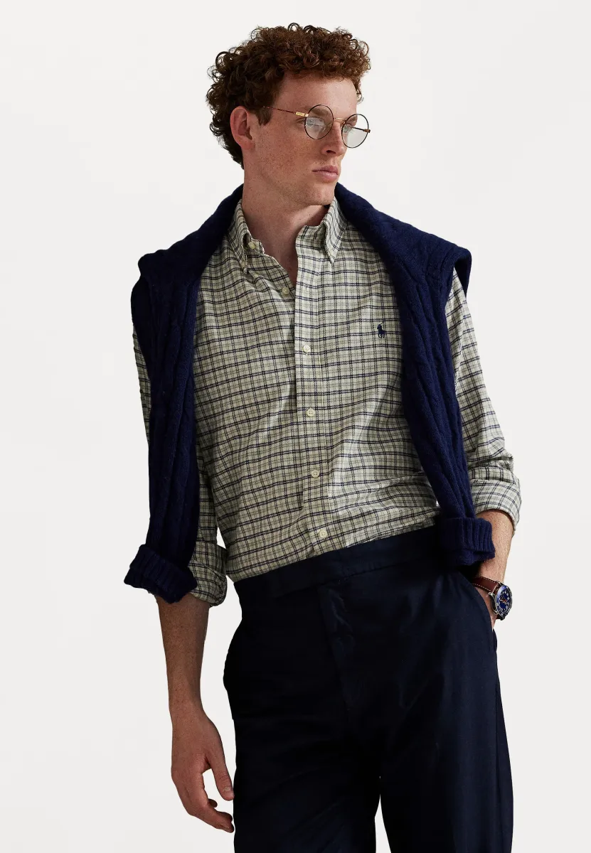 CUSTOM FIT PLAID PERFORMANCE TWILL SHIRT - Hemd - white/grey heather