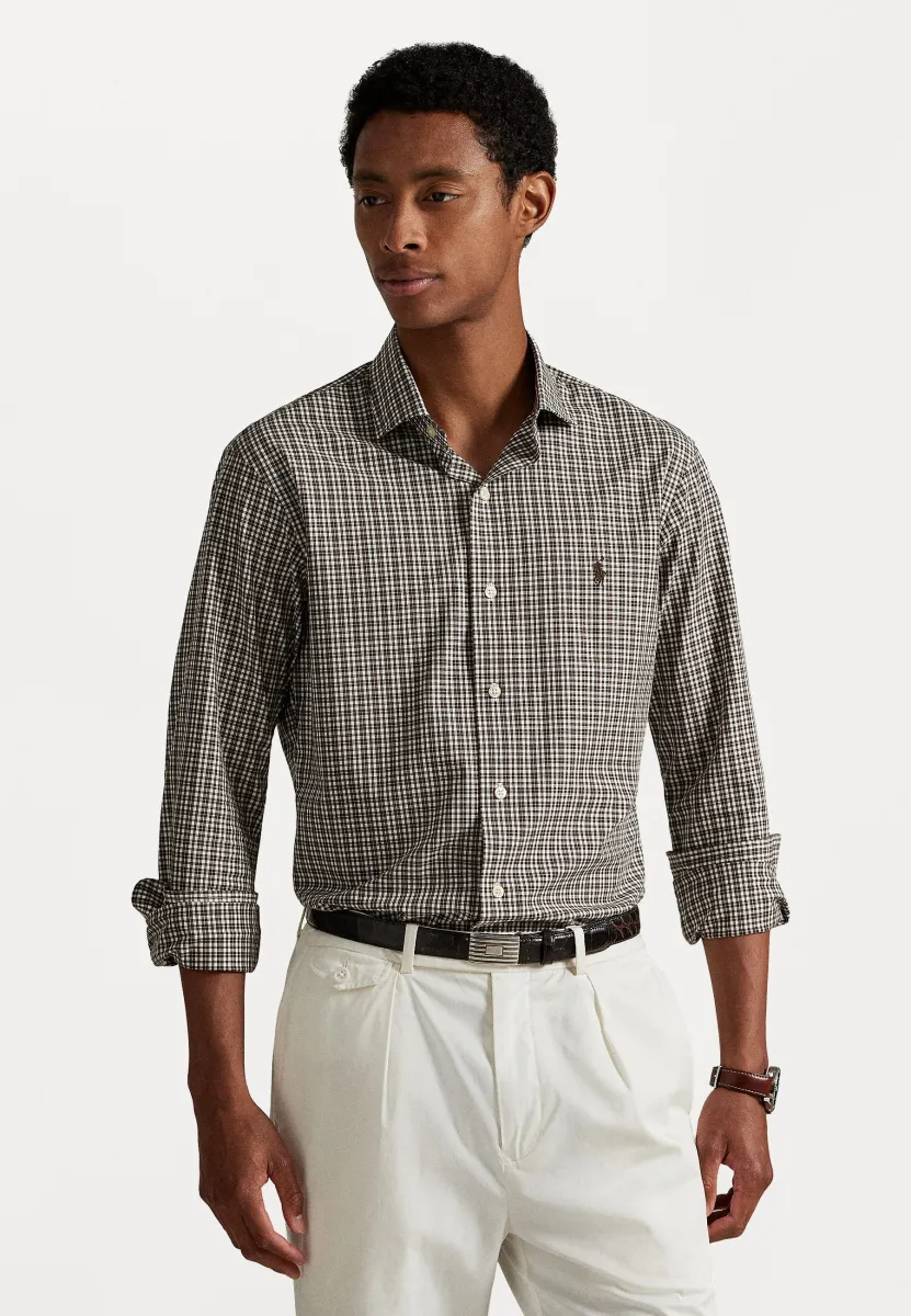 CUSTOM FIT PLAID STRETCH POPLIN SHIRT - Hemd - brown multi
