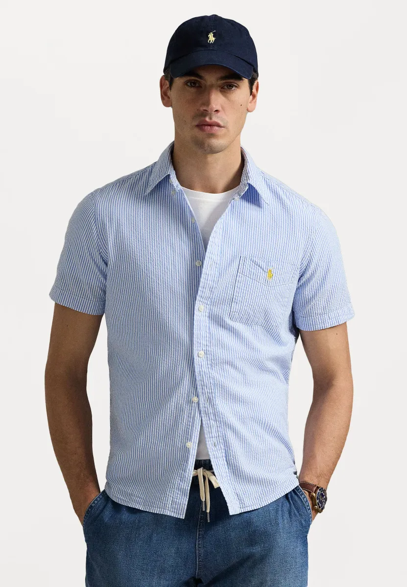 CUSTOM FIT SEERSUCKER SHIRT - Hemd - blue/white