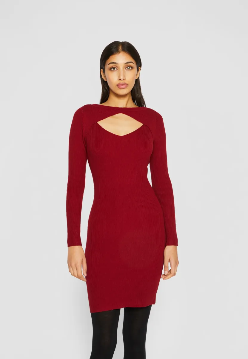 CUT OUT - Etuikleid - burgundy