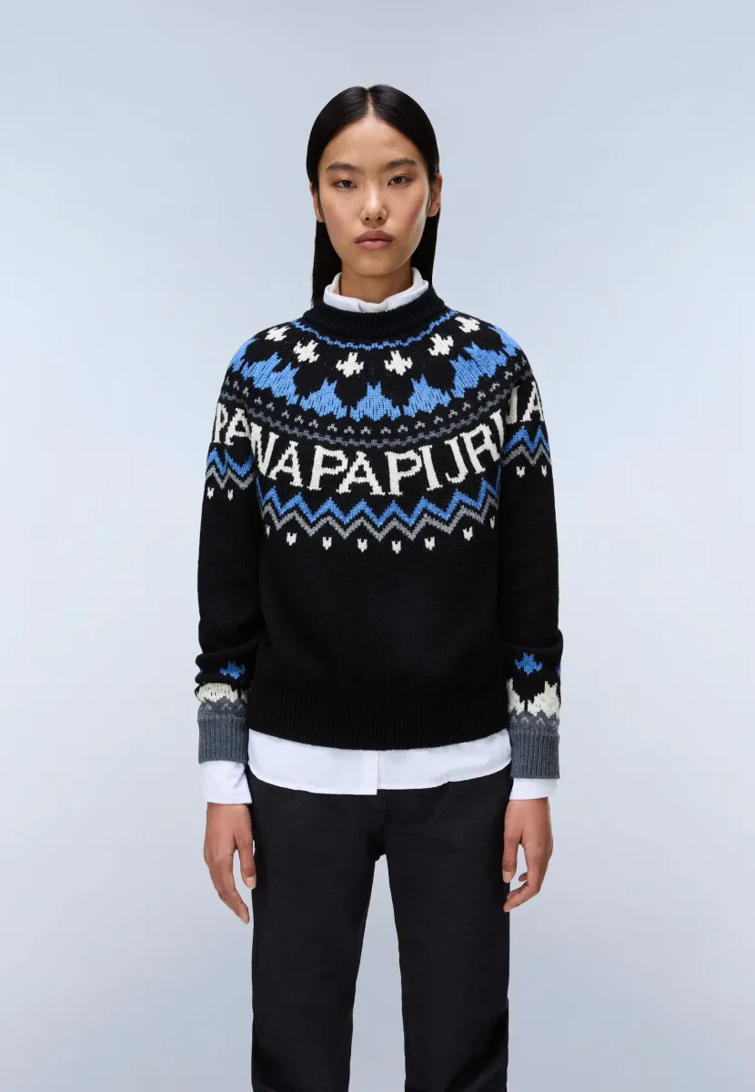 D-FIAMES C W - Strickpullover - black beauty