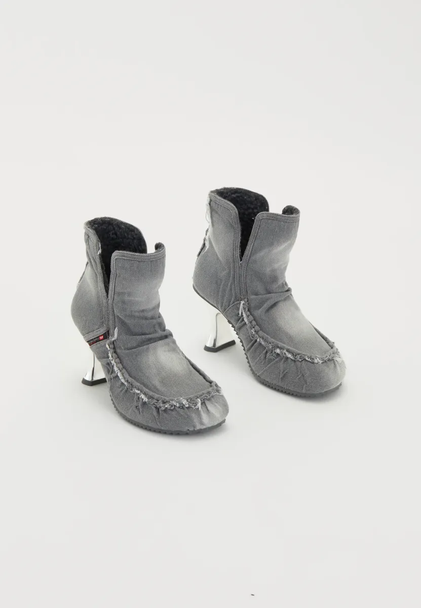 D-WOODSTOCK HEEL AB - Snowboot/Winterstiefel - black denim/silver-coloured/cashmere rose